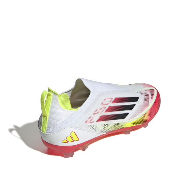 adidas F50 Junior Firm Ground Football Boots – Wht/Blck/Yell – view 4