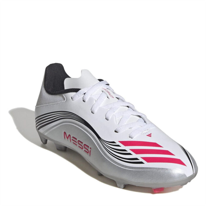 adidas F50 Junior Firm Ground Football Boots – White/Red – view 3