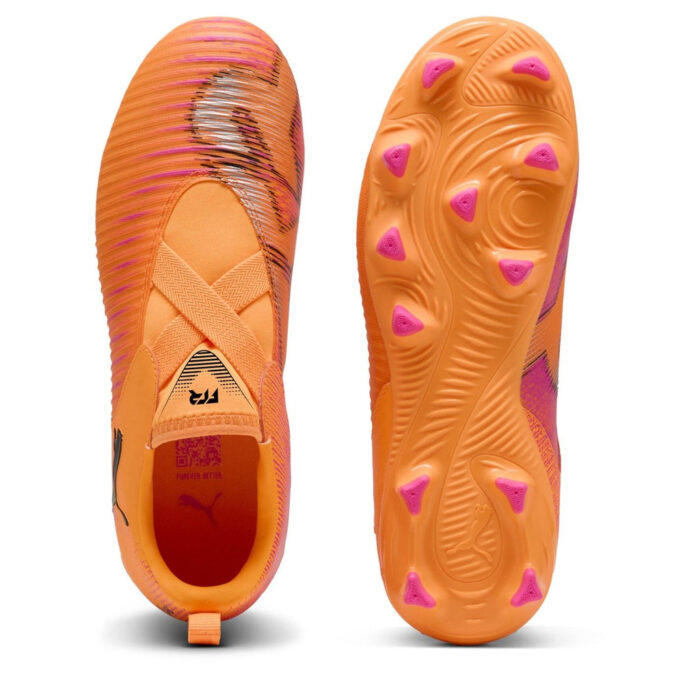 Puma 8 Junior Firm Ground Football Boots – Orange/Black – view 3
