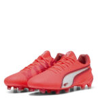 Puma King Firm Ground Football Boots – Red/White – view 7