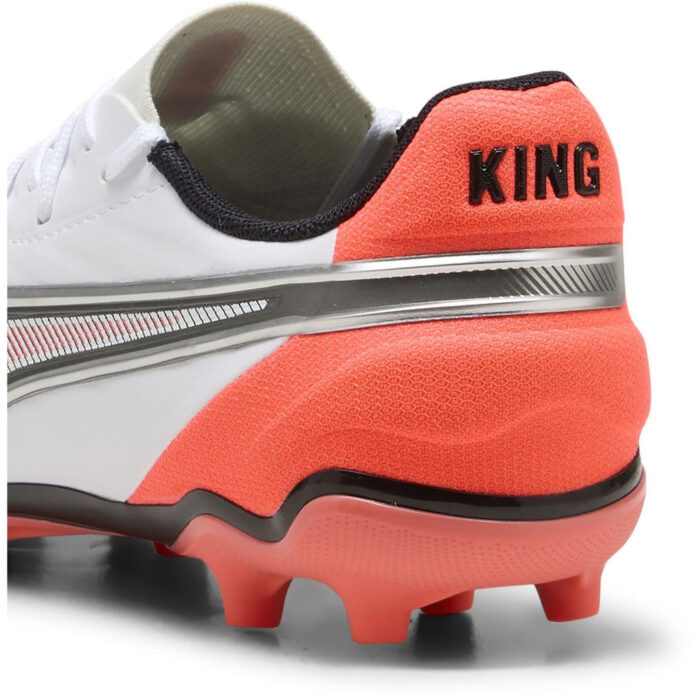 Puma King Junior Firm Ground Football Boots – .White/Red - Image 5
