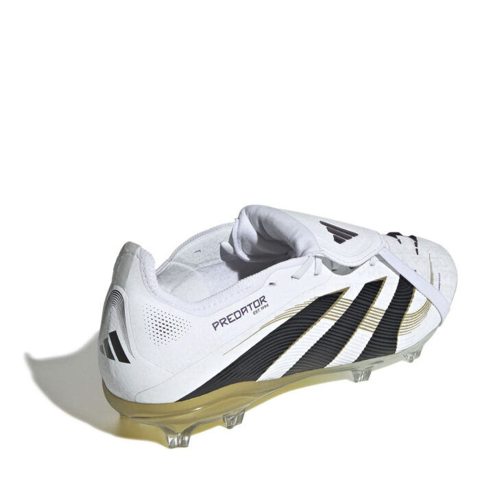 adidas Predator Junior Firm Ground Football Boots – White/Blk/Gold – view 4