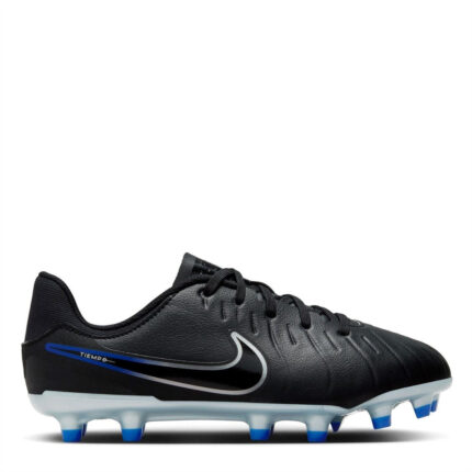 Nike Tiempo Legend 10 Junior Firm Ground Football Boots – Black/Chrome
