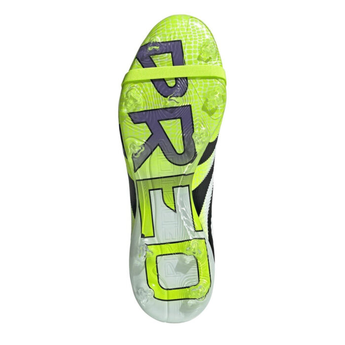 adidas Predator Firm Ground Football Boots – White/Blk/Lemon - Image 6