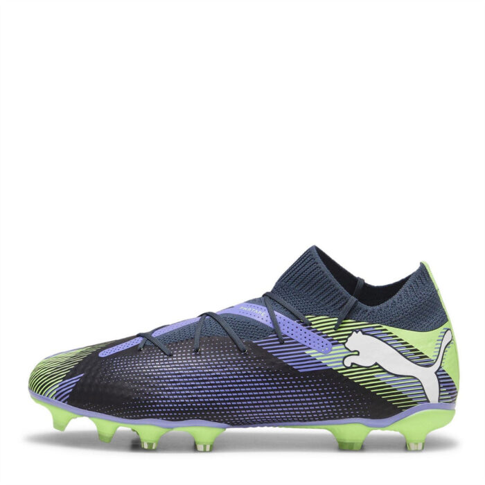 Puma Future 7 Firm Ground Football Boots – Grey/White/Grn – view 2