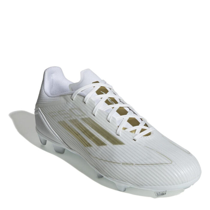 adidas Messi F50 Firm Ground Football Boots – White/Gold/Wht – view 3