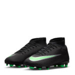 Nike Junior Firm Ground Football Boots – Black/Green – view 4