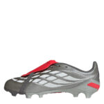 adidas Predator Fold Over Tongue Junior Firm Ground Football Boots – Grey/Red – view 2