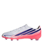 adidas Hyperfast Junior Firm Ground Football Boots – White/Coral – view 2