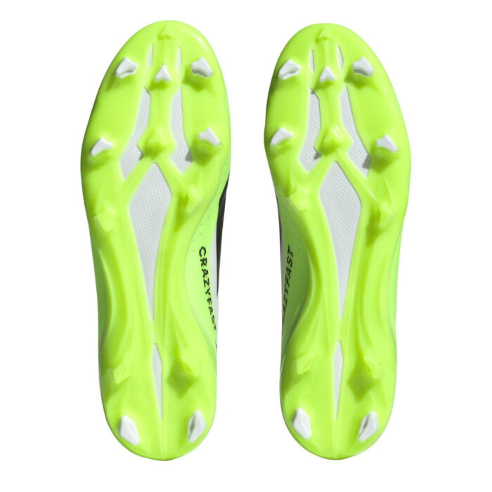 adidas X Crazyfast Firm Ground Football Boots – Wht/Blk/Lemon – view 6