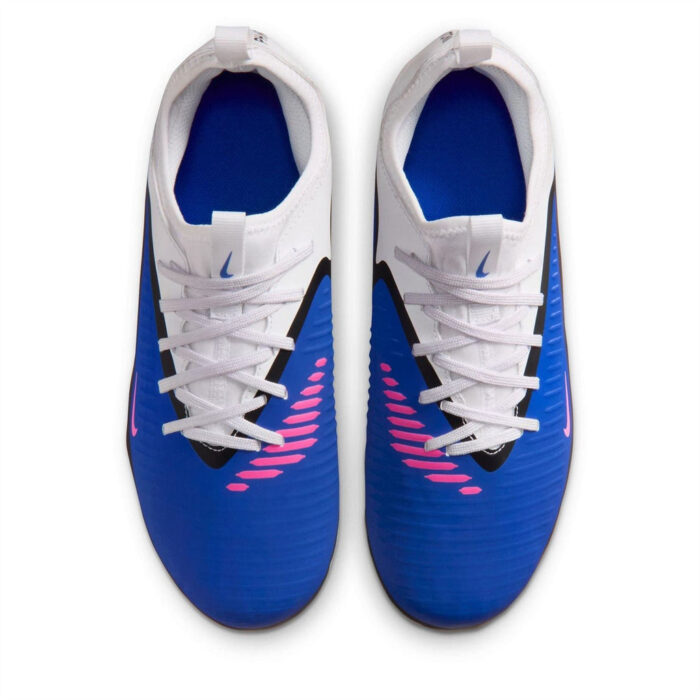 Nike Phantom 6 Junior Firm Ground Football Boots – Blue/Wht/Pink – view 6