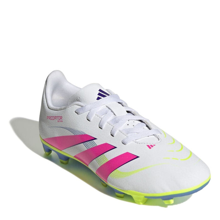 adidas Predator 4 Junior Firm Ground Football Boots – White/Pink – view 3