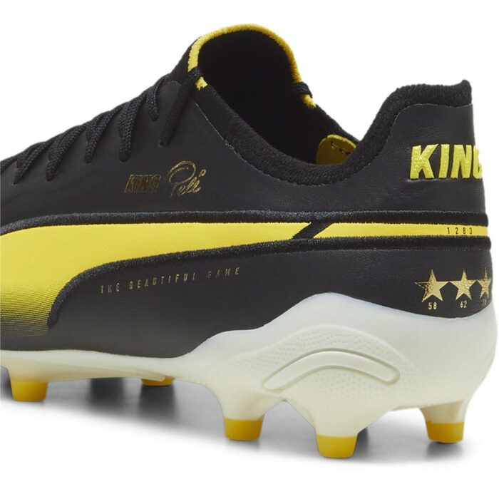 Puma King Firm Ground Football Boots – Blk/Wht/Yellow - Image 5