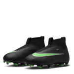 Nike Junior Firm Ground Football Boots – Black/Green – view 4
