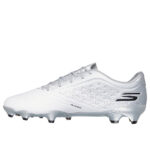 Skechers Razor Firm Ground Football Boots – White/Silver - Image 2