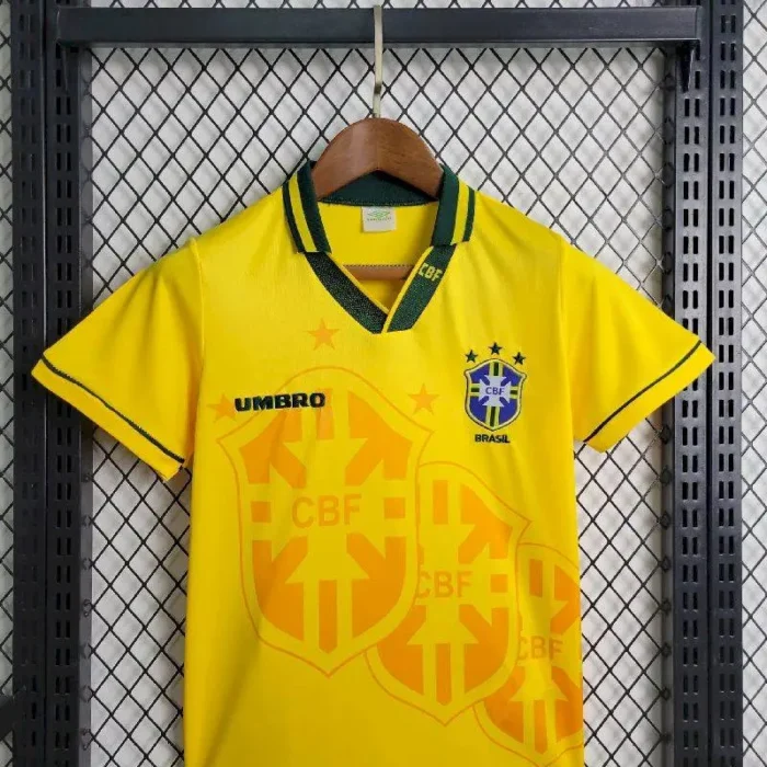 Retro Brazil 1994 Home Kids Kit - Image 2