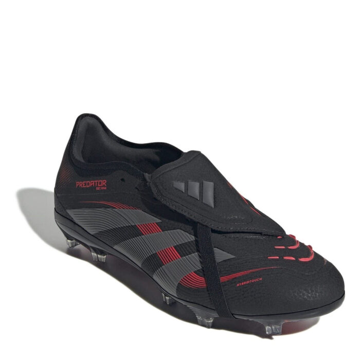 adidas Predator Firm Ground Football Boots – Black/Grey - Image 3