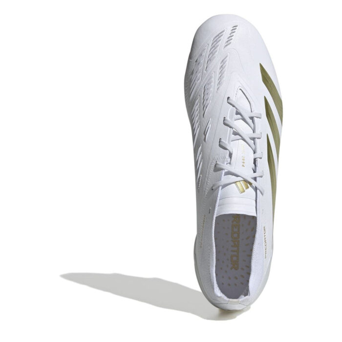 adidas Predator 24 Soft Ground Football Boots – White/Gold/Wht – view 5
