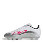 adidas F50 Messi Junior Firm Ground Football Boots – White/Red – view 2
