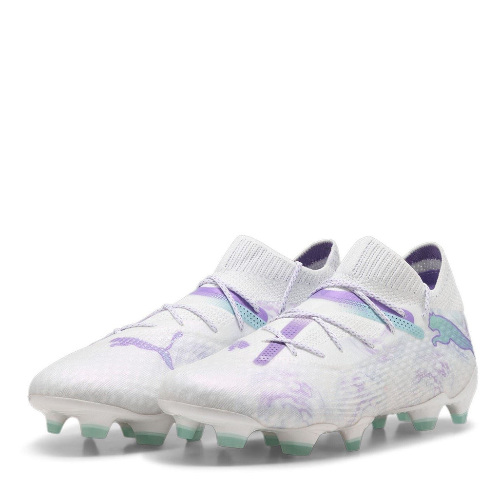 Puma Womens Future 7 Firm Ground Football Boots – Wht/Blk/Purple