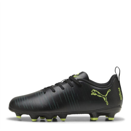 Puma Junior Firm Ground Football Boots – Blk-FL-GrnTrrn – view 2