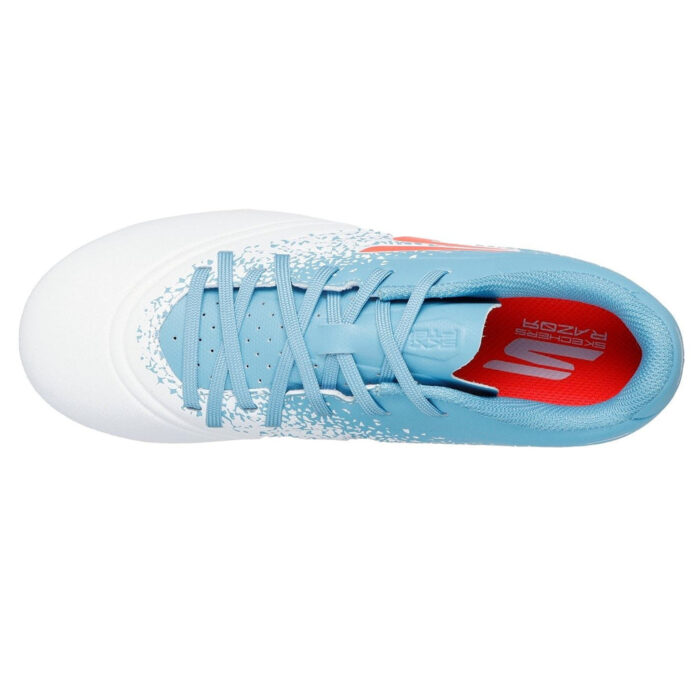 Skechers Razor Junior Firm Ground Football Boots – White/Blue – view 4