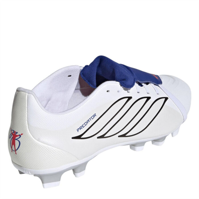 adidas Predator Fold Over Tongue Firm Ground Football Boots – White/Blue – view 4