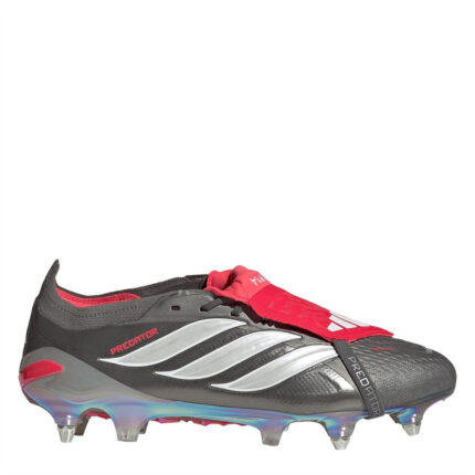 adidas Predator Soft Ground Football Boots – Grey/Red