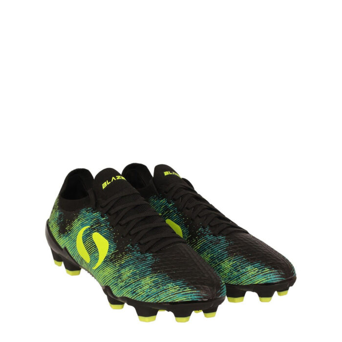Sondico Blaze Junior Firm Ground Football Boots – Black/Green – view 4