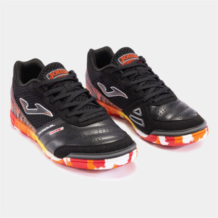 Joma Mundial Leather Indoor Football Boots – Black/Orange – view 2