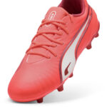 Puma King Junior Firm Ground Football Boots – Red/White - Image 7