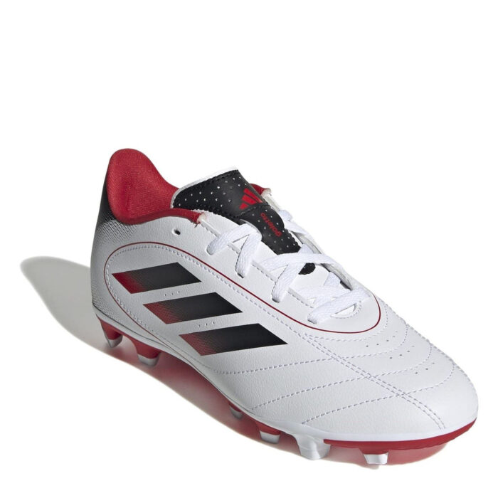adidas Goletto Viii Junior Firm Ground Football Boots – White/Solar Red – view 3