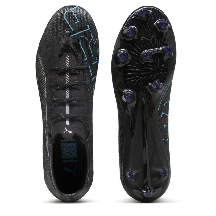 Puma Ultra Firm Ground Football Boots – Blck/Silvr/Aqua – view 3