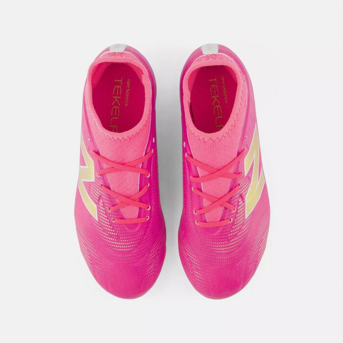 New Balance Junior Firm Ground Football Boots – Pink/White – view 3