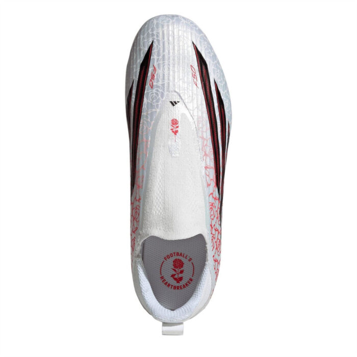adidas F50 Junior Firm Ground Football Boots – White/Blk/Red – view 5
