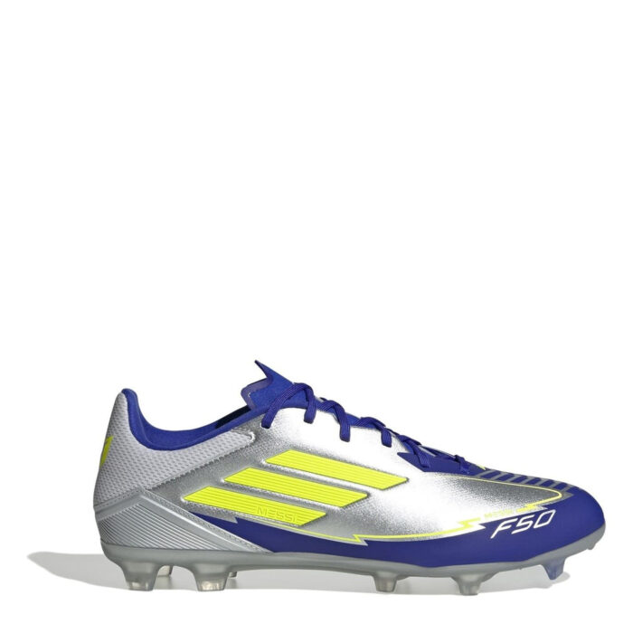 adidas Messi F50 Firm Ground Football Boots – Silver/Blue - Image 7