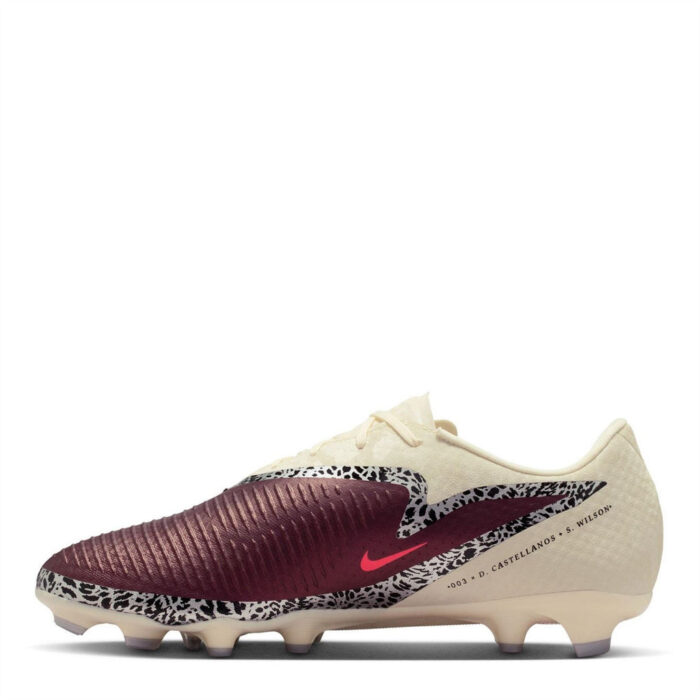 Nike Phantom 6 Low Firm Ground Football Boots – Burgundy/Print – view 2