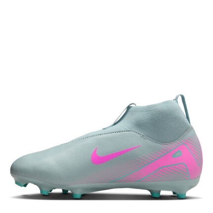 Nike Zoom Mercurial Superfly 10 Junior Firm Ground Football Boots – Grey/Pink – view 2