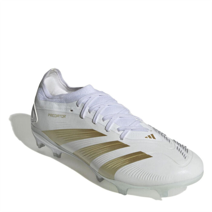 adidas Predator 24 Firm Ground Football Boots – White/Gold Met – view 3