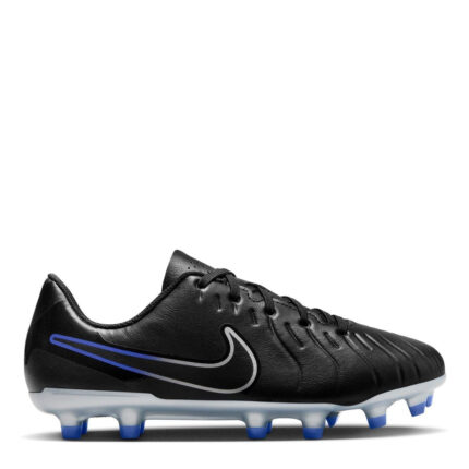Nike Tiempo Legend 10 Junior Firm Ground Football Boots – Black/Chrome
