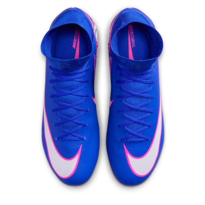 Nike Zoom Mercurial Superfly 10 Firm Ground Football Boots – Blue/Wht/Pink – view 6