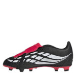 adidas Predator Fold Over Tongue Junior Firm Ground Football Boots – Black/Red – view 2