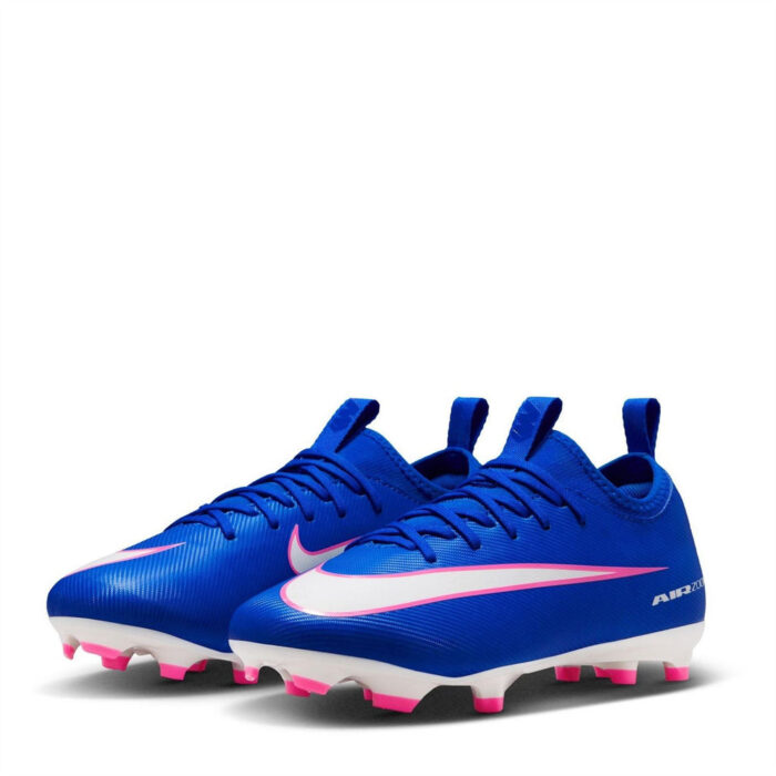 Nike Zoom Mercurial Vapor 16 Junior Firm Ground Football Boots – Blue/Wht/Pink – view 4
