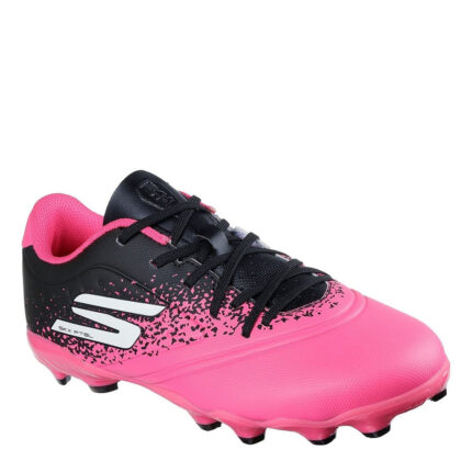 Skechers Junior Firm Ground Football Boots – Black/Pink