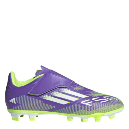 adidas F50 Junior Firm Ground Football Boots – Purple/White