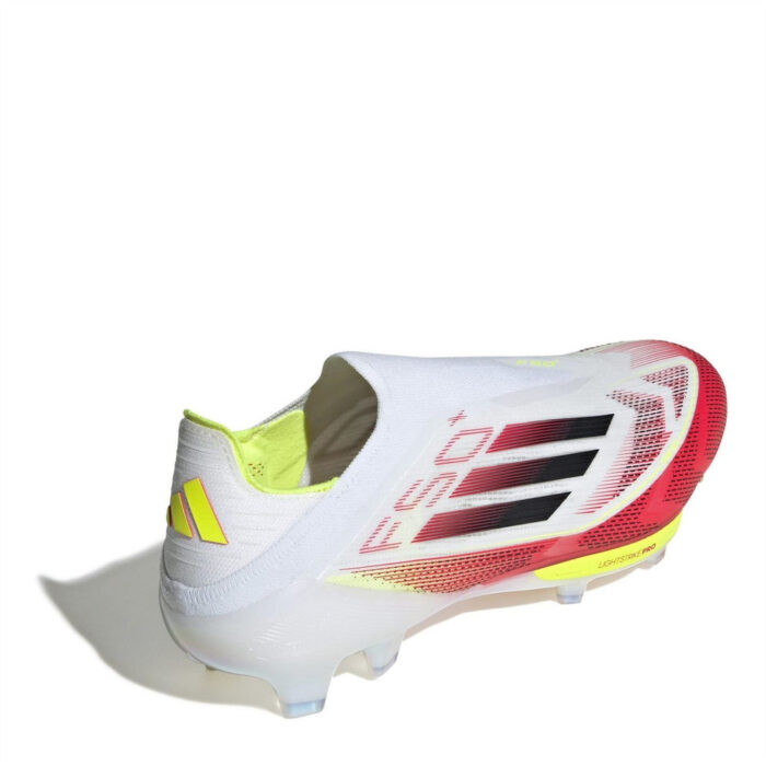 adidas Mens F50+ Firm Ground Football Boots – White/Black - Image 4
