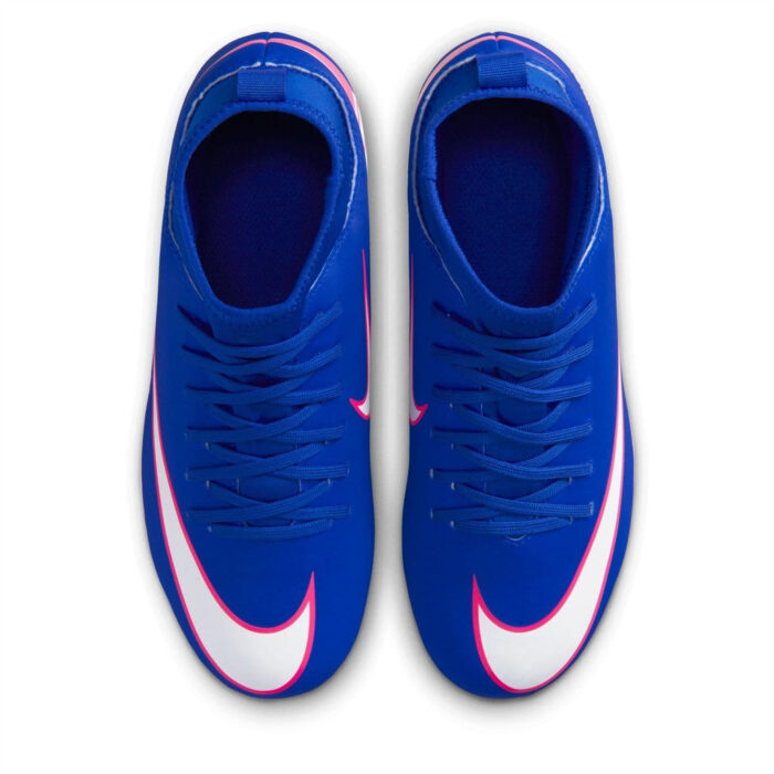 Nike Mercurial Superfly 10 Junior Firm Ground Football Boots – Blue/Wht/Pink – view 6