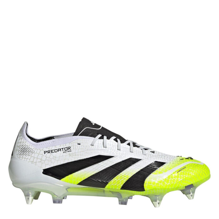 adidas Predator Soft Ground Football Boots – White/Blk/Lemon – view 4