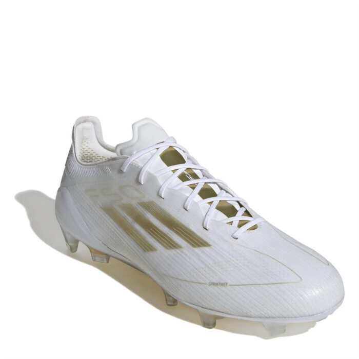 adidas F50 Firm Ground Football Boots – White/Gold/Wht – view 3