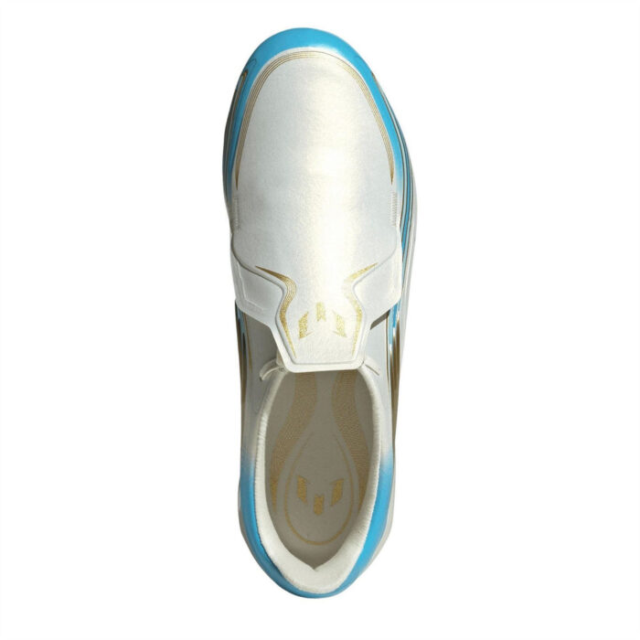 adidas Hyperfast Junior Firm Ground Football Boots – Cream/Blu/Gold – view 5